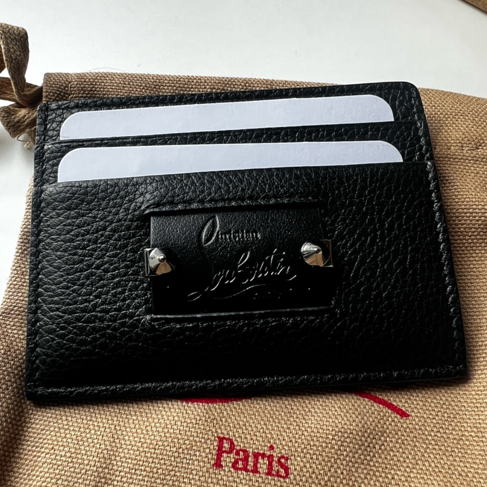 Christian Louboutin Black Leather Card Holder (w/ all in photo)